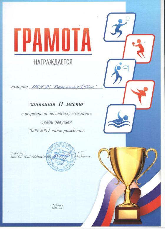 Турнир по волейболу "Зимний" среди девушек 2008-2009 г.р.